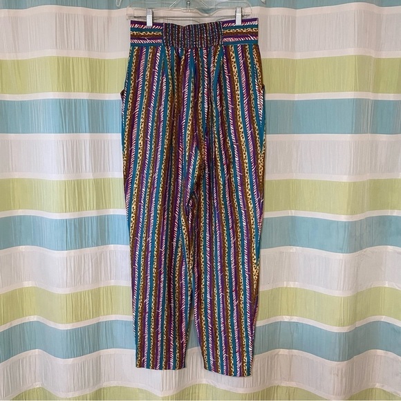 Vintage Jeanne Marc Graphic Zebra Print Striped Pants Sz Small - Picture 8 of 10